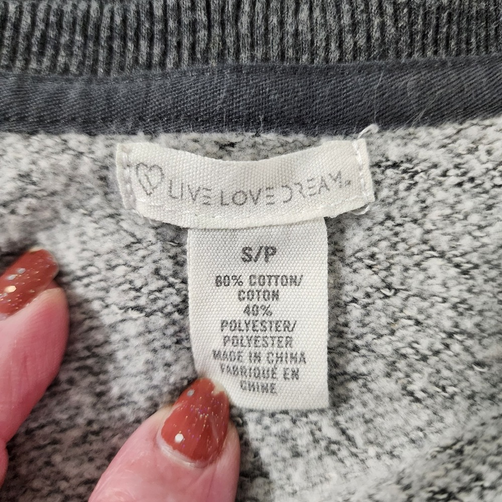 Live Love Dream Top Women's Size Small Gray with Metallic Gold Accents - Picture 3 of 8